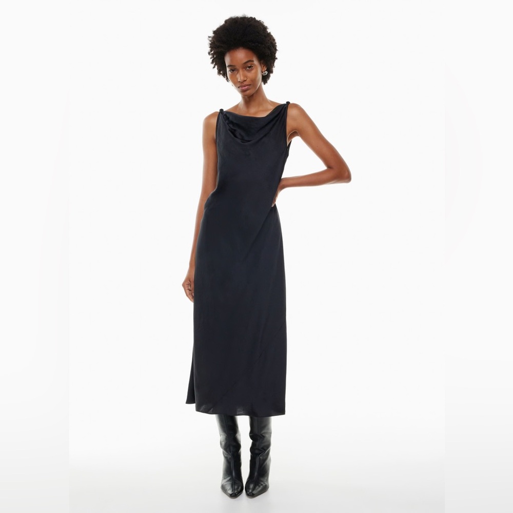 Wilfred Black Goddess Satin Dress BRAND NEW NEVER WORN